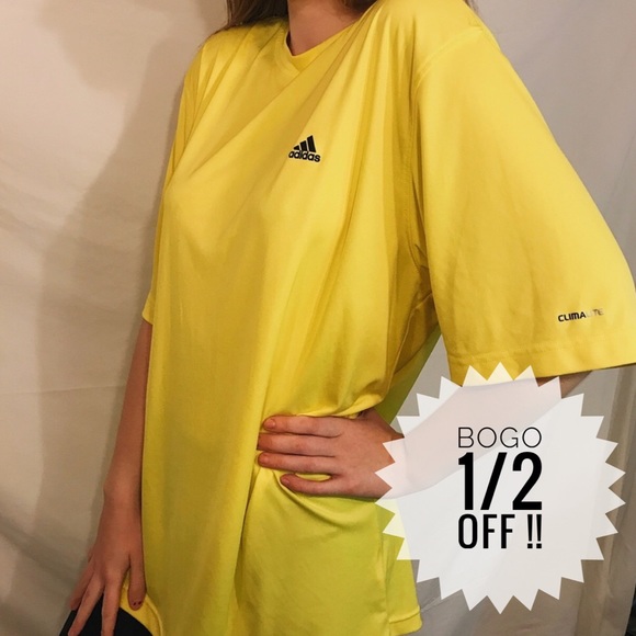 adidas Tops - long yellow adidas tee